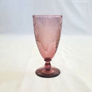 Purple Etched Grape Vine Port Wine Glass